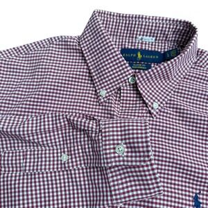 Ralph Lauren Classic Fit Performance Gingham‎ Button Down Shirt Men Large